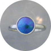 -SOLD-Sterling Silver Ring. 9 mm A Grade Brereton Blue Pearl.